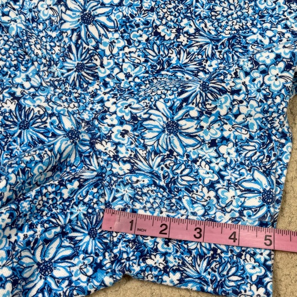 Lilly Pulitzer Callahan Knit Shorts Stretch Cumulus Blue Blooming Together - Picture 6 of 8